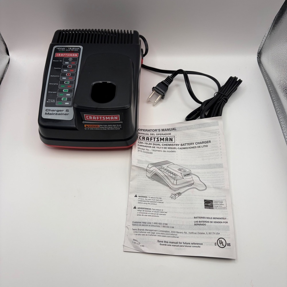 Craftsman C3 19.2V Dual Chemistry Battery Charger 315.CH2030 Li-Ion NiCd